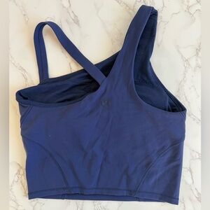 Lululemon Everlux asymmetrical tank top Navy Blue size 4